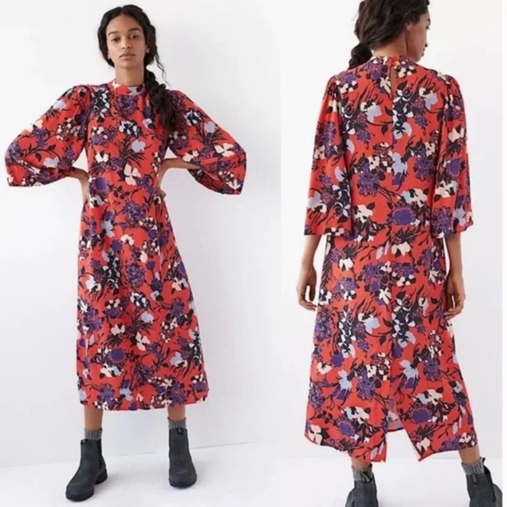 Anthropologie "Porridge" Angelique Maxi‎ Dress in Red